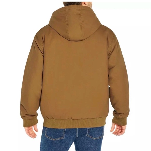 Men Woolrich Tan Hooded Bomber Jacket Size Medium - Picture 2 of 7